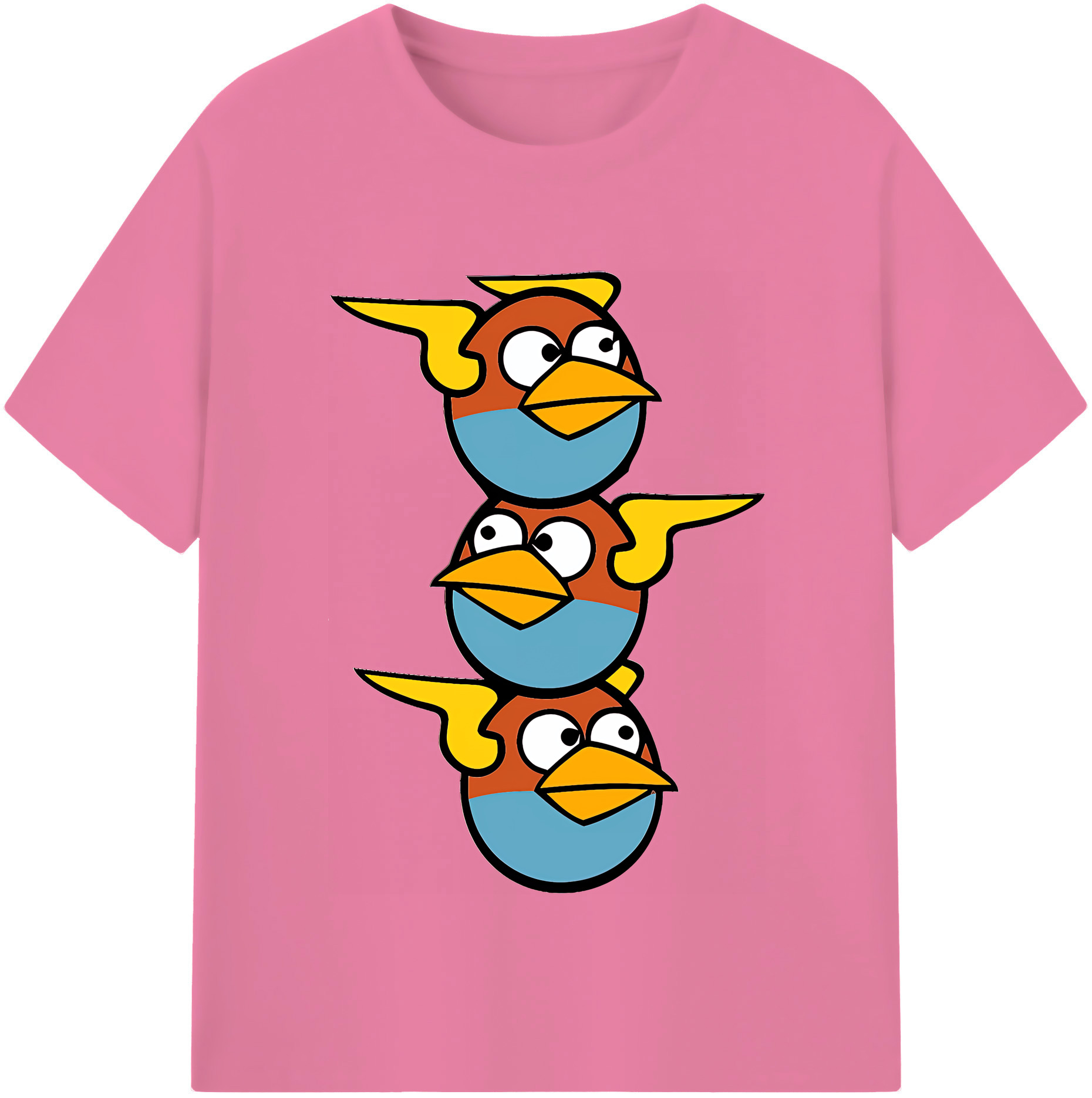 （画像用） Angry Birds アングリーバード 綿100％半袖Tシャツ（フロントプリント）